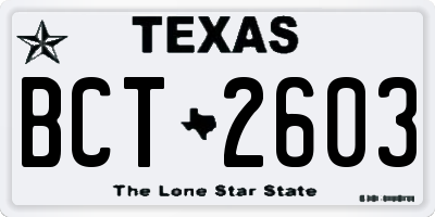 TX license plate BCT2603