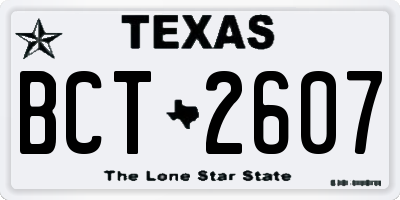 TX license plate BCT2607