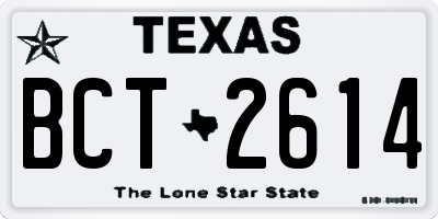 TX license plate BCT2614