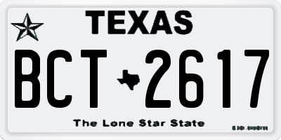 TX license plate BCT2617