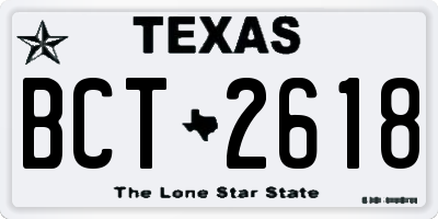 TX license plate BCT2618