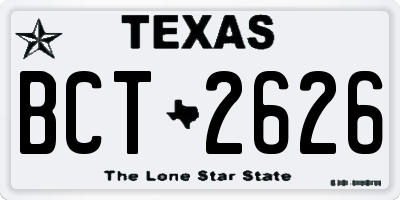 TX license plate BCT2626