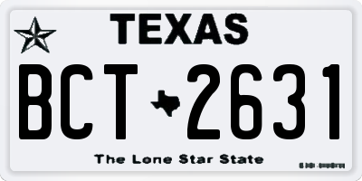 TX license plate BCT2631