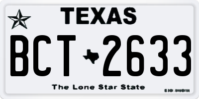 TX license plate BCT2633