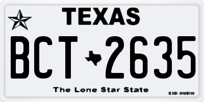 TX license plate BCT2635