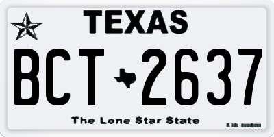 TX license plate BCT2637