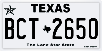 TX license plate BCT2650