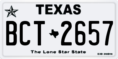 TX license plate BCT2657