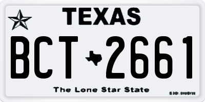 TX license plate BCT2661