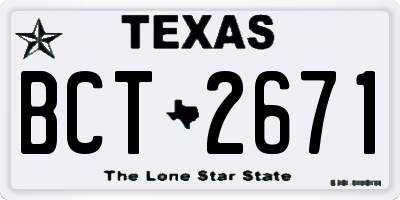 TX license plate BCT2671