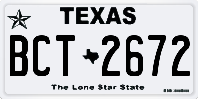 TX license plate BCT2672
