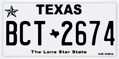 TX license plate BCT2674