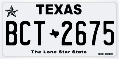 TX license plate BCT2675