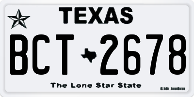 TX license plate BCT2678