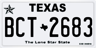TX license plate BCT2683