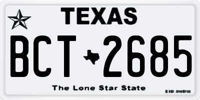 TX license plate BCT2685