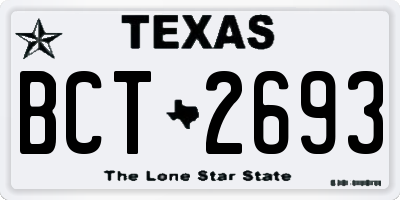 TX license plate BCT2693