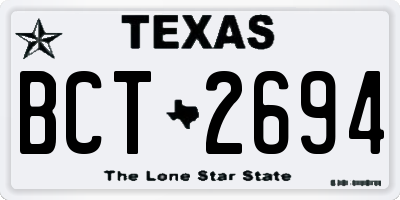 TX license plate BCT2694