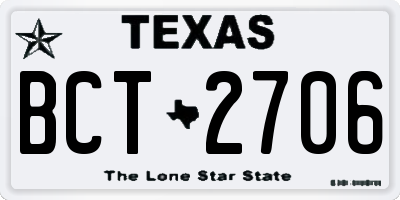 TX license plate BCT2706