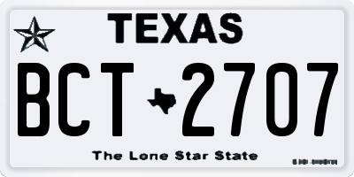 TX license plate BCT2707