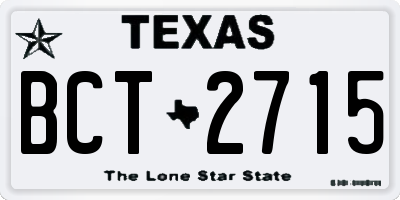 TX license plate BCT2715