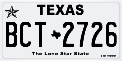 TX license plate BCT2726