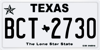 TX license plate BCT2730