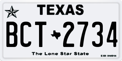 TX license plate BCT2734