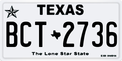 TX license plate BCT2736