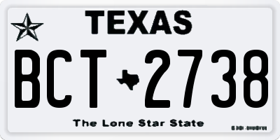 TX license plate BCT2738