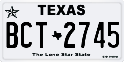 TX license plate BCT2745
