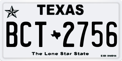 TX license plate BCT2756