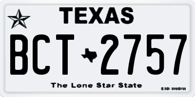 TX license plate BCT2757