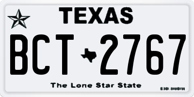 TX license plate BCT2767
