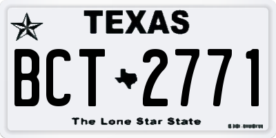 TX license plate BCT2771