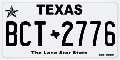 TX license plate BCT2776