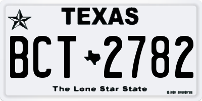 TX license plate BCT2782