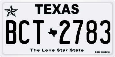 TX license plate BCT2783