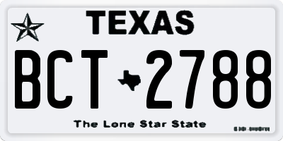 TX license plate BCT2788
