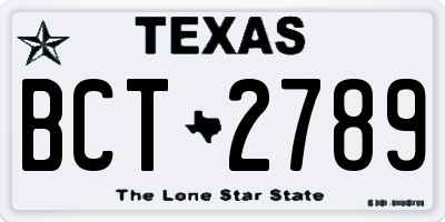 TX license plate BCT2789