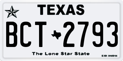 TX license plate BCT2793