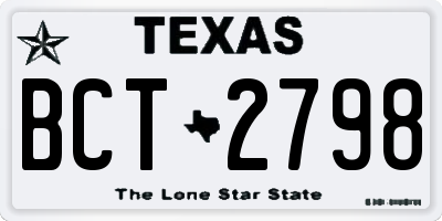 TX license plate BCT2798