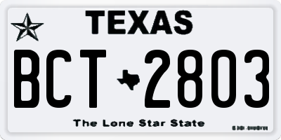TX license plate BCT2803