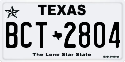 TX license plate BCT2804