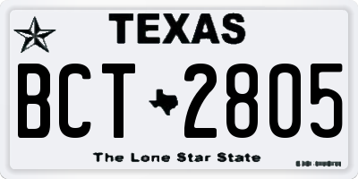 TX license plate BCT2805