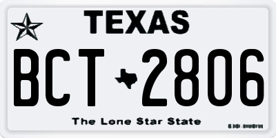 TX license plate BCT2806