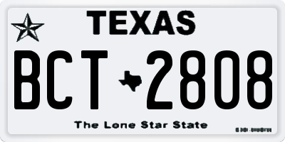 TX license plate BCT2808