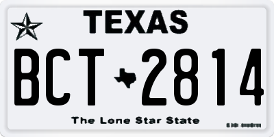 TX license plate BCT2814