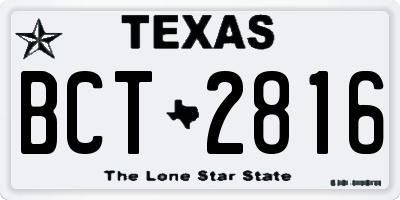 TX license plate BCT2816