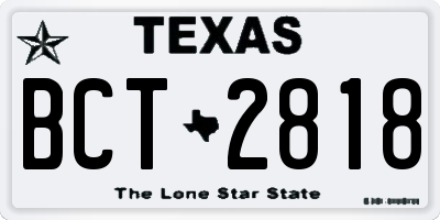 TX license plate BCT2818